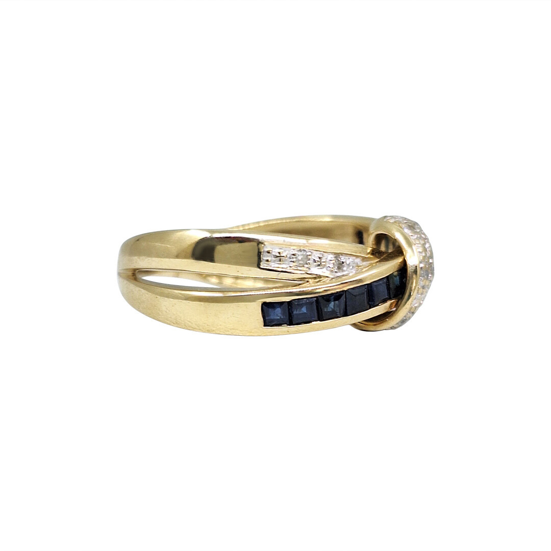 9ct Yellow Gold Sapphire & Diamond ring