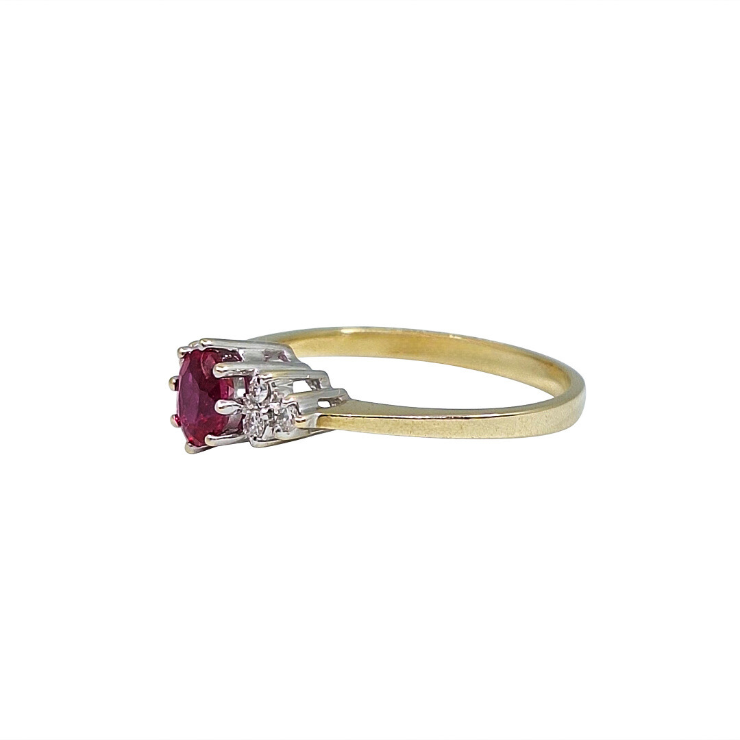 9ct Yellow Gold Ruby & Diamond Ring