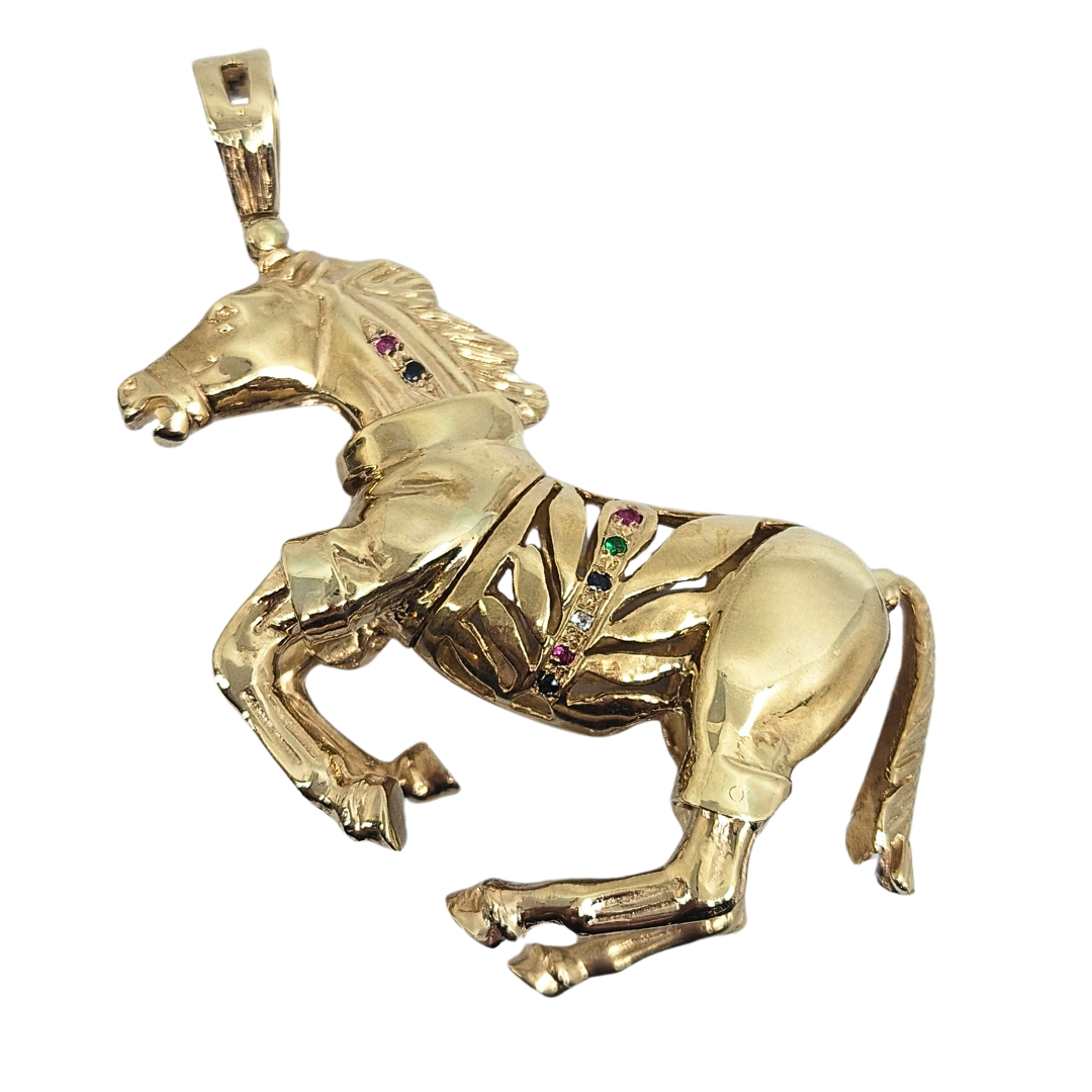 9ct Yellow Gold Horse Pendant