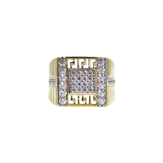 9ct Gold & CZ Square Ring