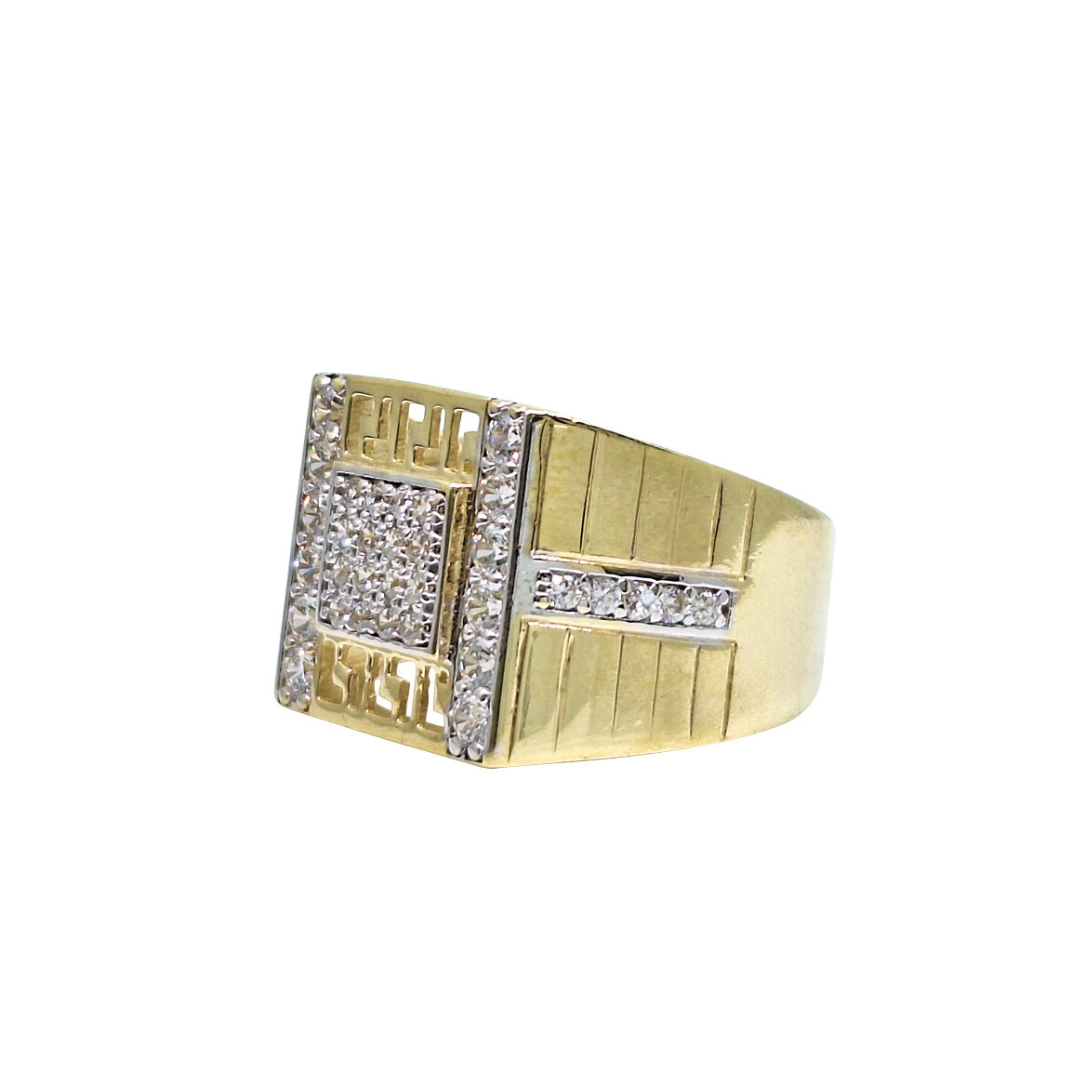 9ct Gold & CZ Square Ring