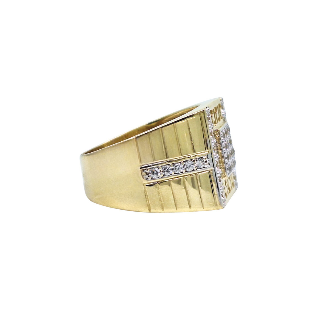 9ct Gold & CZ Square Ring