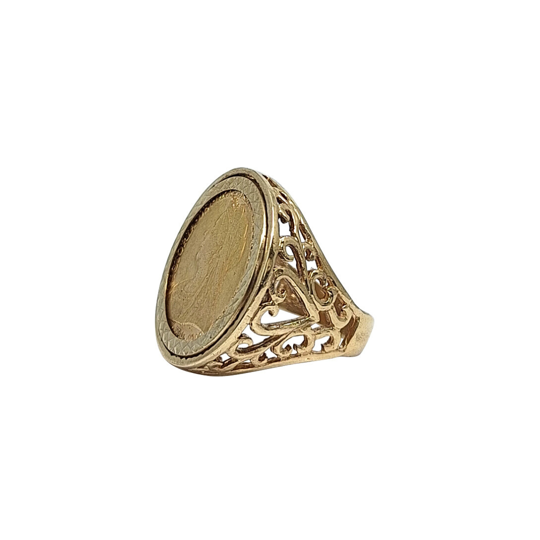 9ct Yellow Gold Full Sovereign Ring