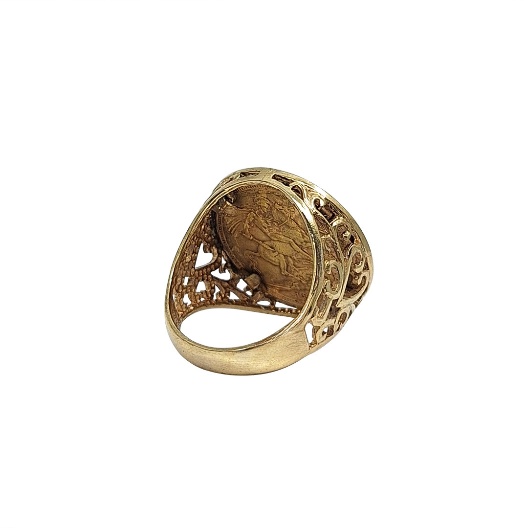 9ct Yellow Gold Full Sovereign Ring