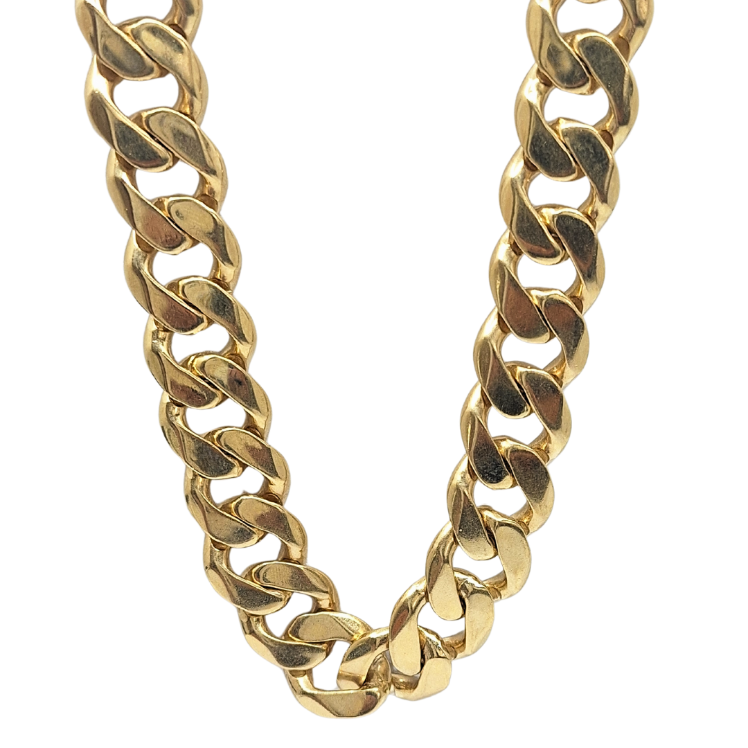 9ct Yellow Gold Heavy Curb Chain 28"