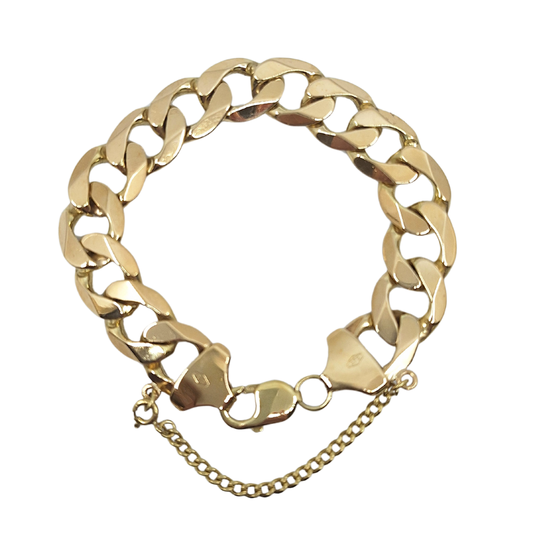 9ct Yellow Gold Heavy Curb Bracelet