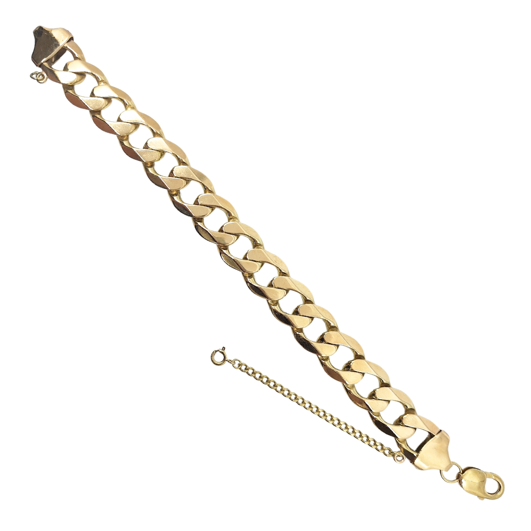 9ct Yellow Gold Heavy Curb Bracelet