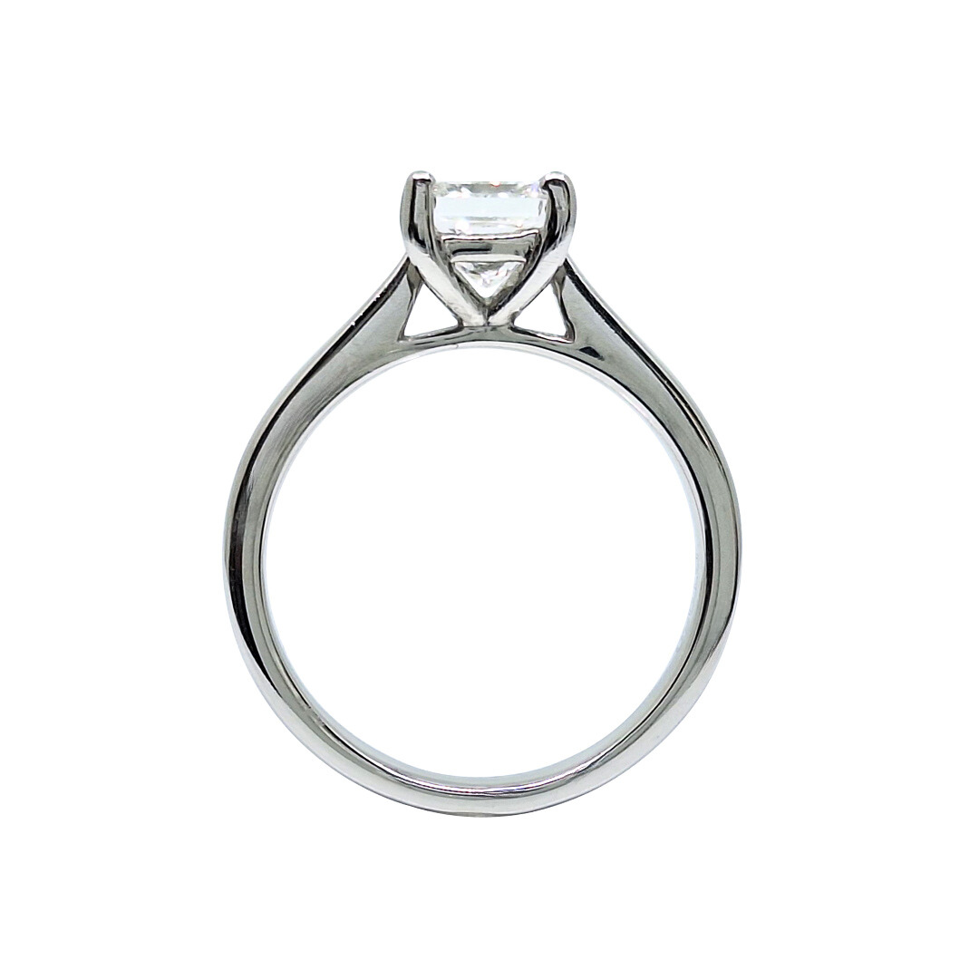 Platinum Certificated Princess Cut Solitaire Ring