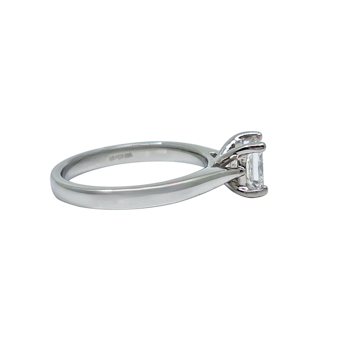 Platinum Certificated Princess Cut Solitaire Ring