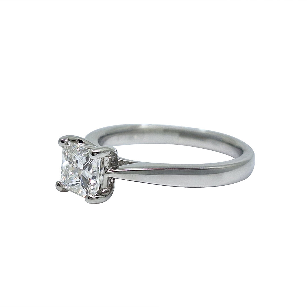 Platinum Certificated Princess Cut Solitaire Ring