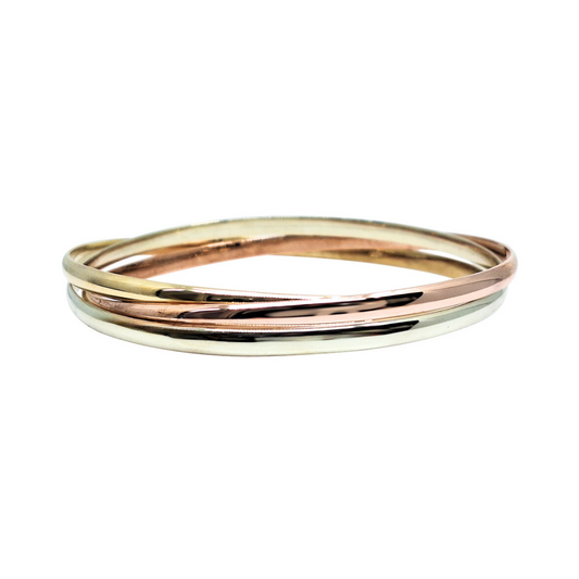 9ct Three Coloured Gold Bangle