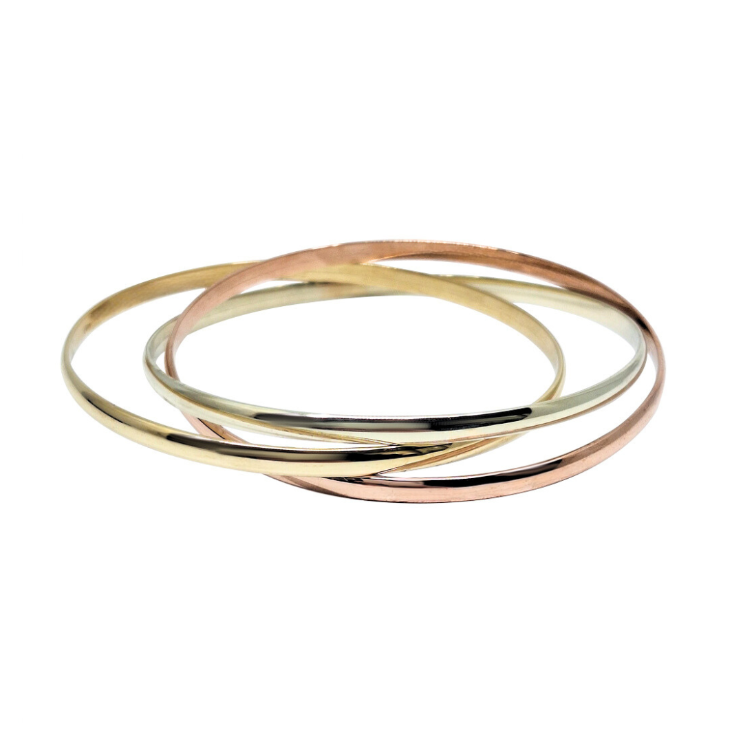 9ct Three Coloured Gold Bangle