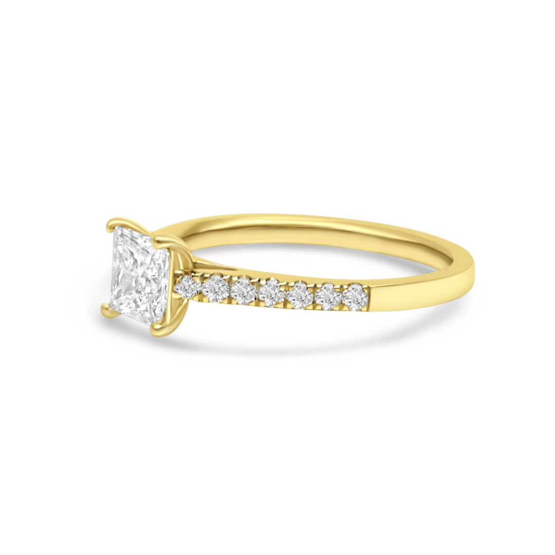 Yellow Gold & Princess Cut Ethical Diamond Ring 1.00ct