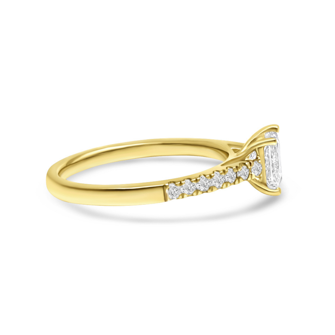 Yellow Gold & Princess Cut Ethical Diamond Ring 1.00ct