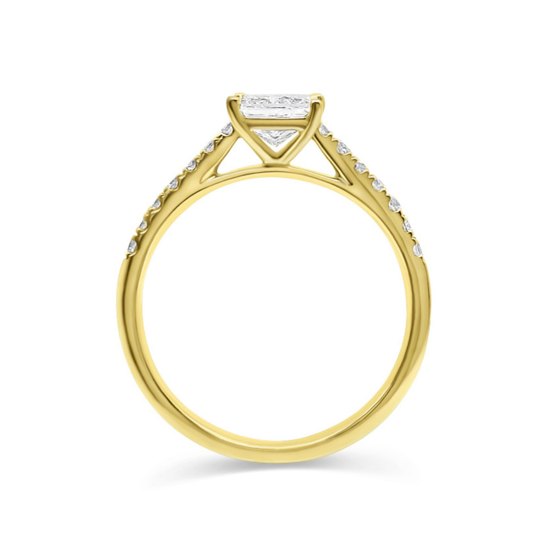 Yellow Gold & Princess Cut Ethical Diamond Ring 1.00ct