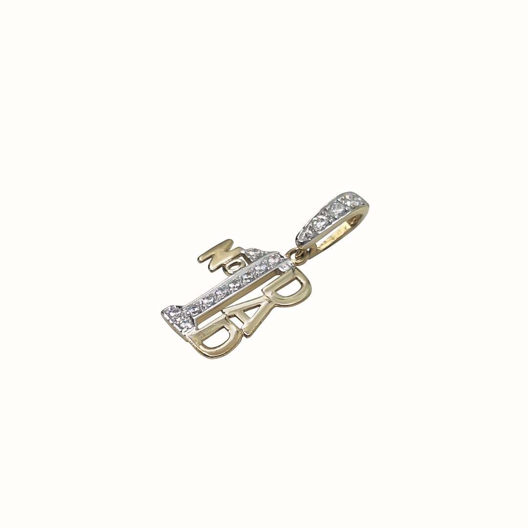 9ct Yellow Gold CZ Dad Pendant