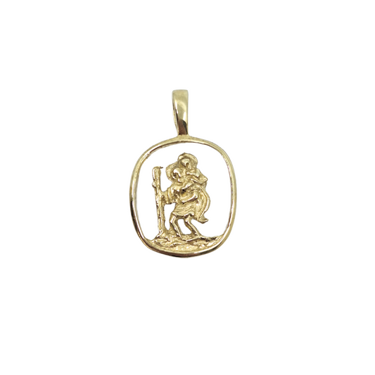 9ct Yellow Gold St Christopher Pendant