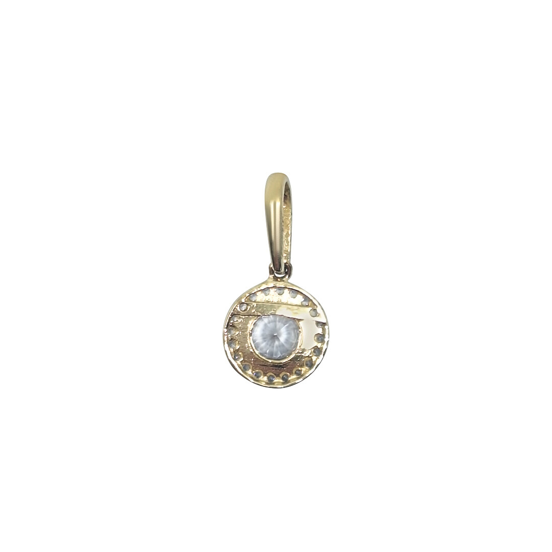9ct Yellow Gold CZ Halo Pendant
