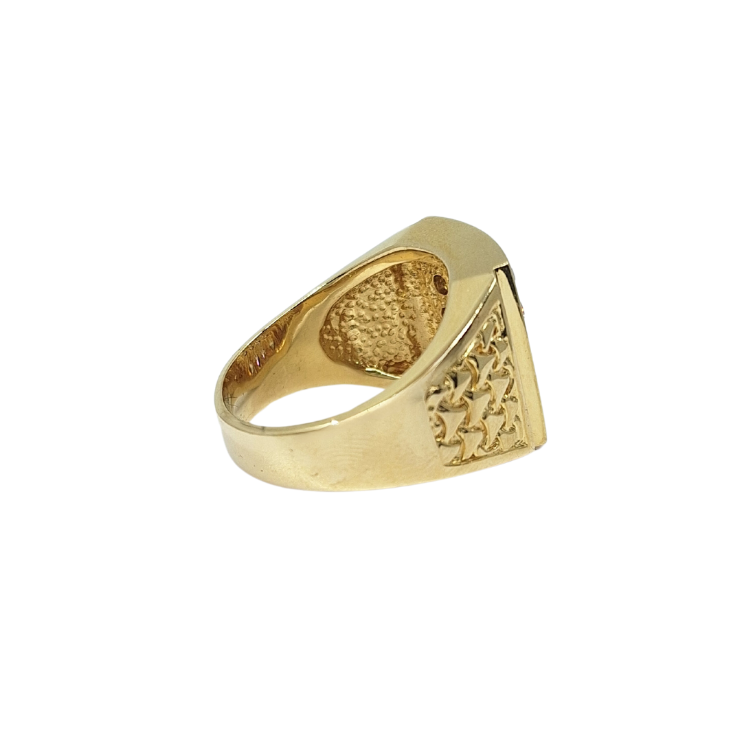 9ct Yellow Gold Gents Cubic Zirconia Ring