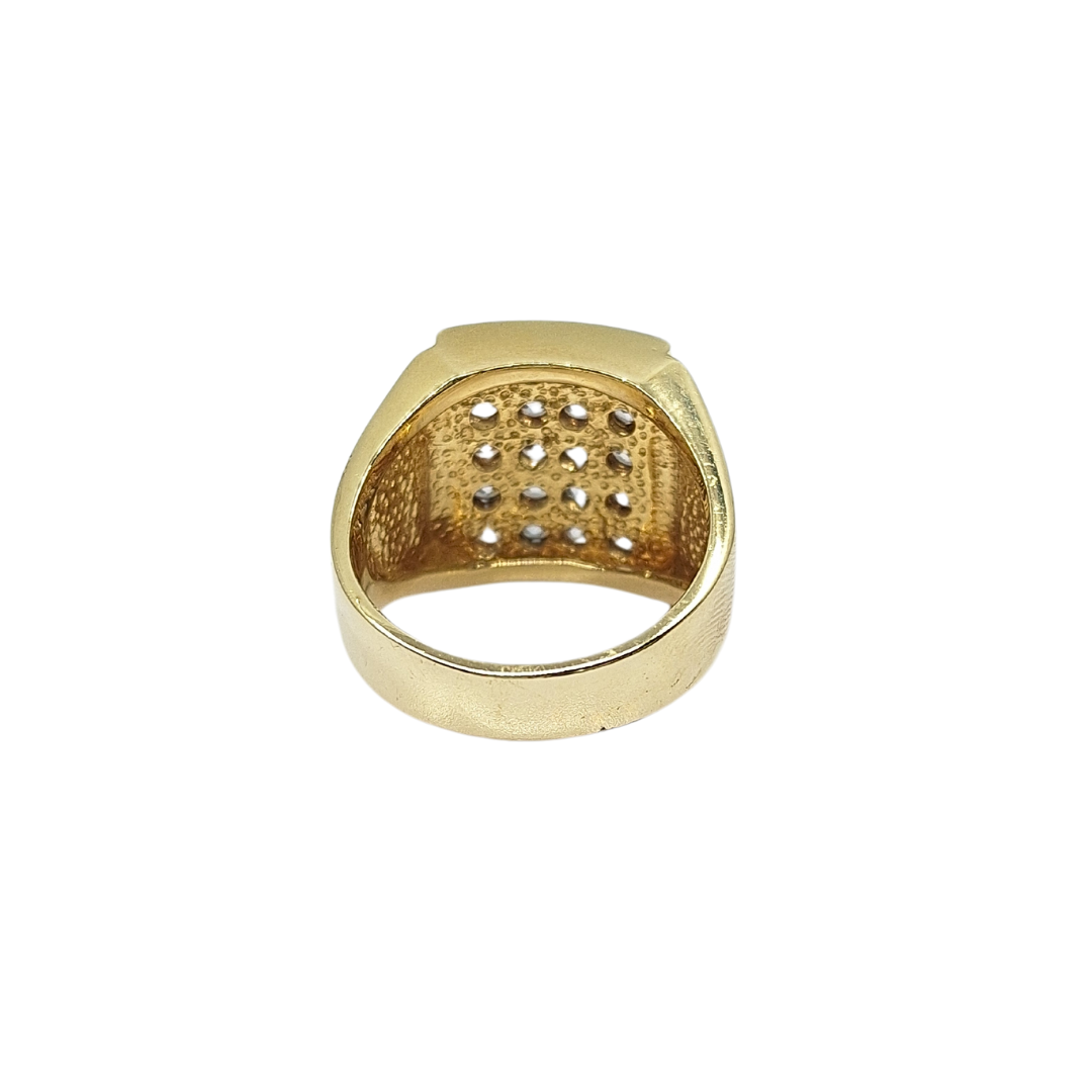 9ct Yellow Gold Gents Cubic Zirconia Ring