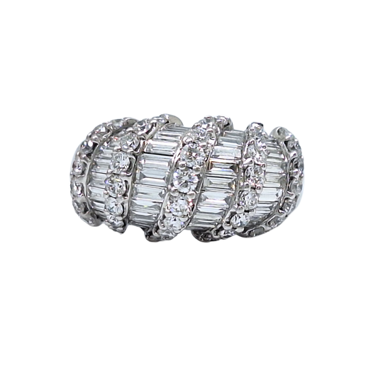 18ct White Gold Diamond Fancy Band Ring