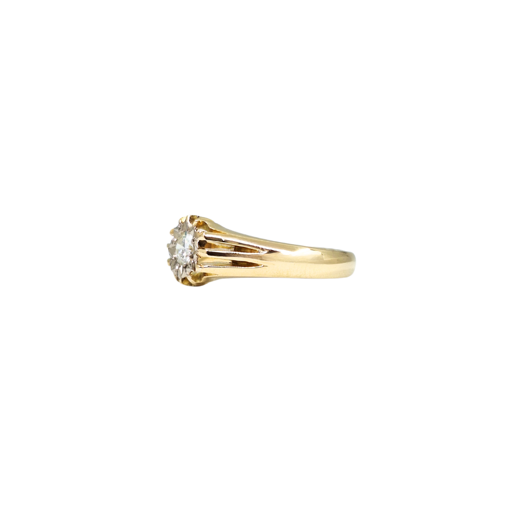 18ct Yellow Gold Gents Diamond Solitaire Ring