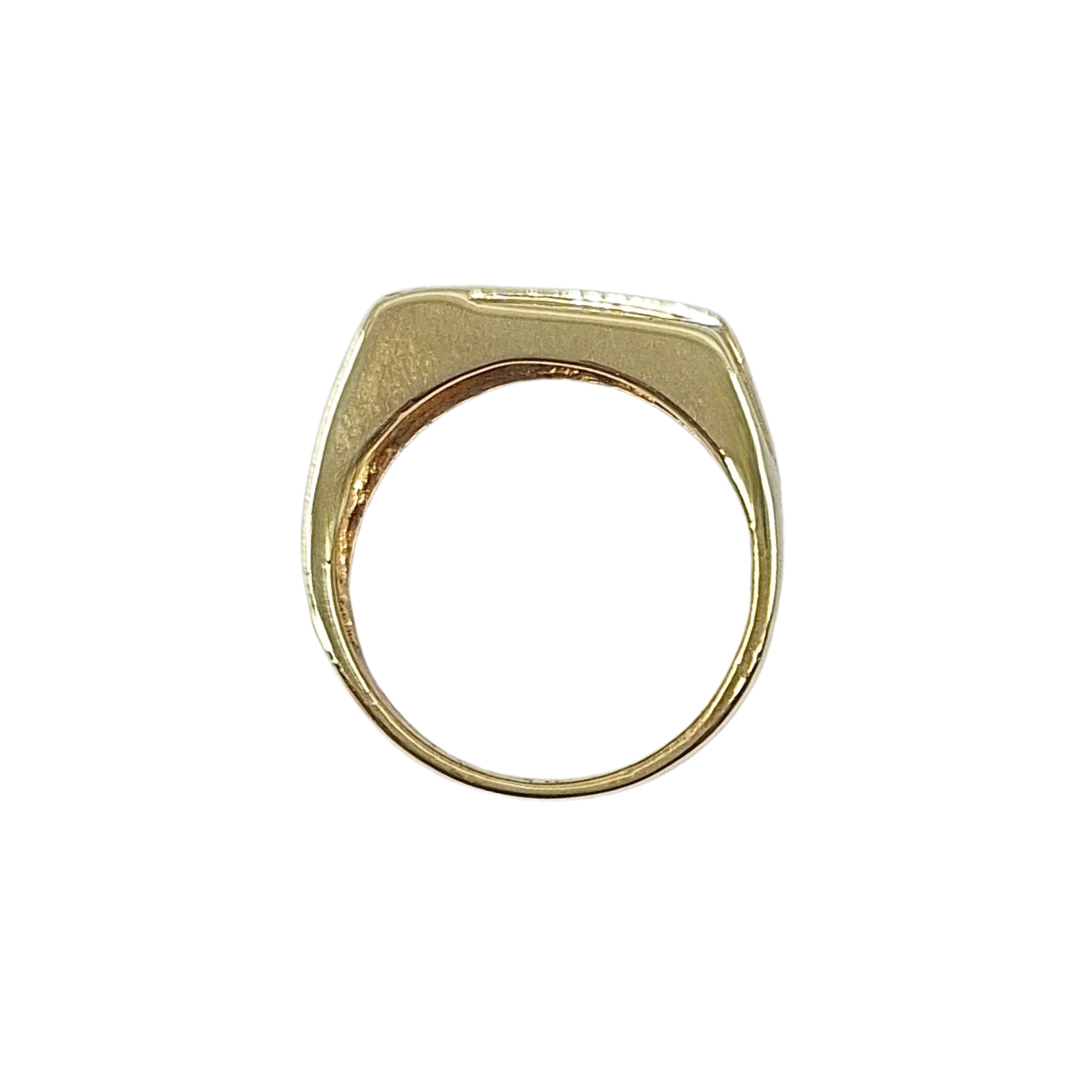 9ct Yellow Gold Diamond Signet Ring