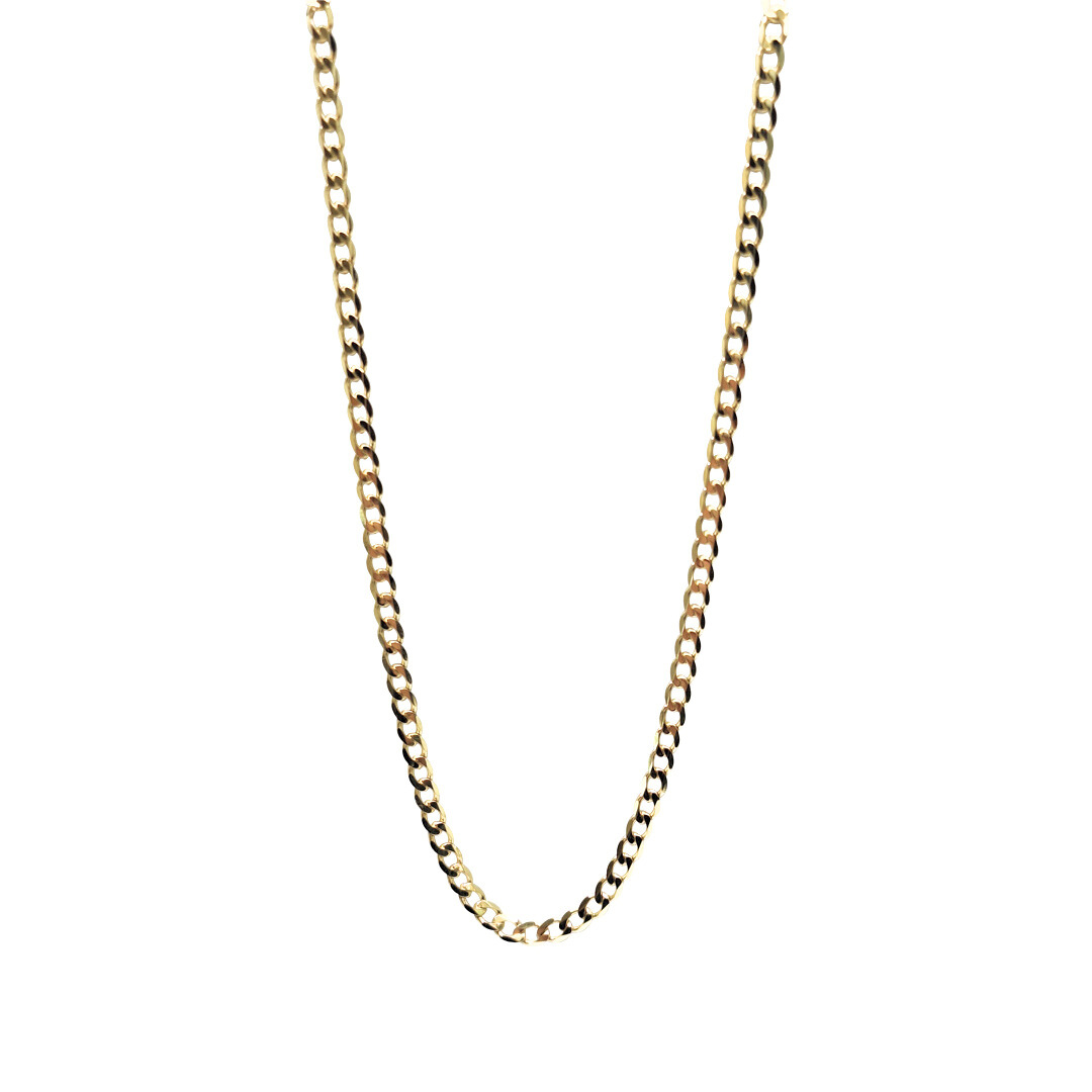 9ct Yellow Gold Curb Chain 22"