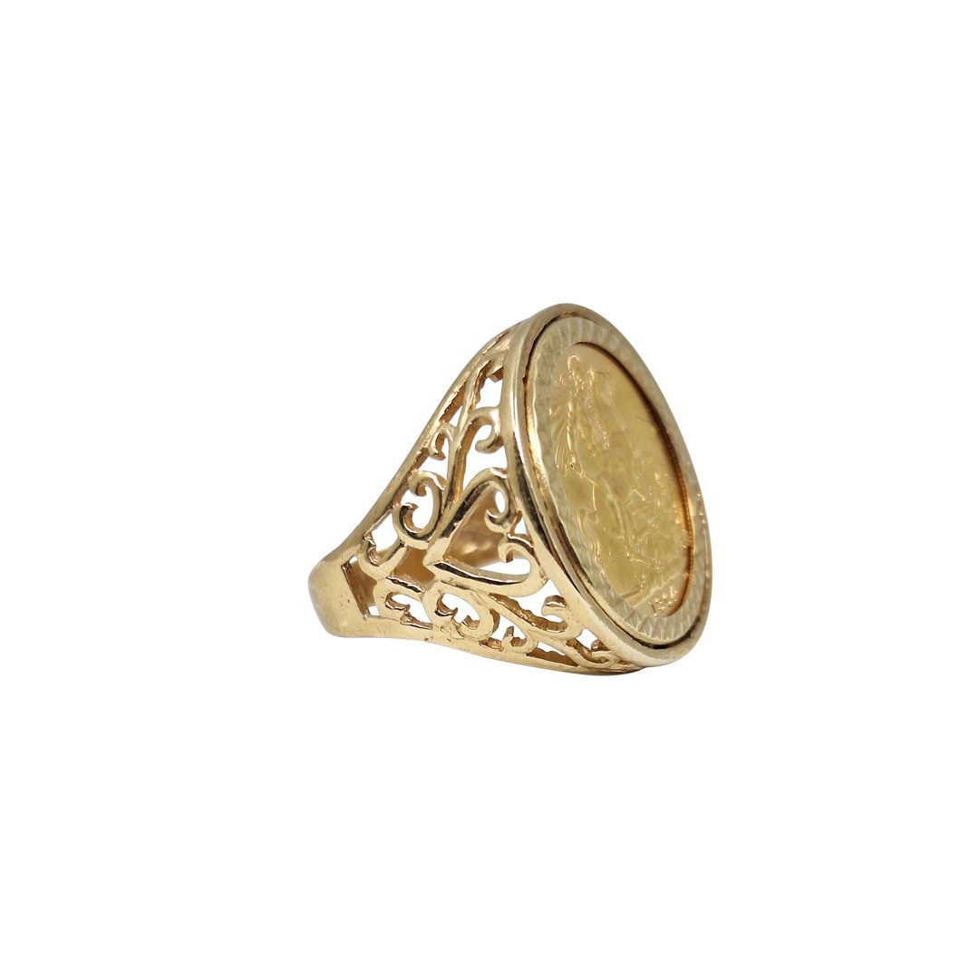 9ct Yellow Gold Full Sovereign Ring