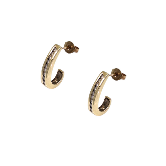 9ct Yellow Gold Diamond Drop earrings
