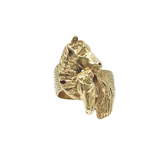 9ct Yellow Gold Horse Head Ring