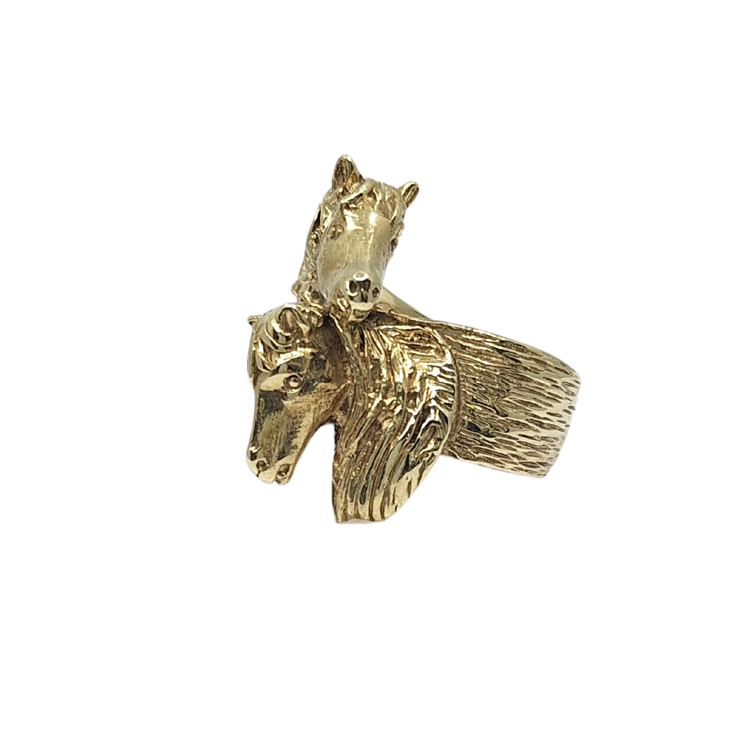 9ct Yellow Gold Horse Head Ring