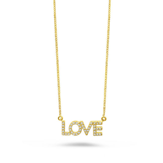 Yellow Gold & Ethical Diamond LOVE Pendant