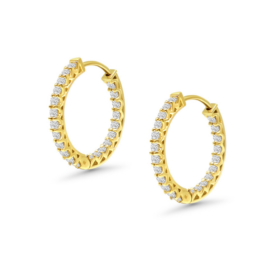 Yellow Gold & Ethical Diamond Hoop Earrings 1.00ct