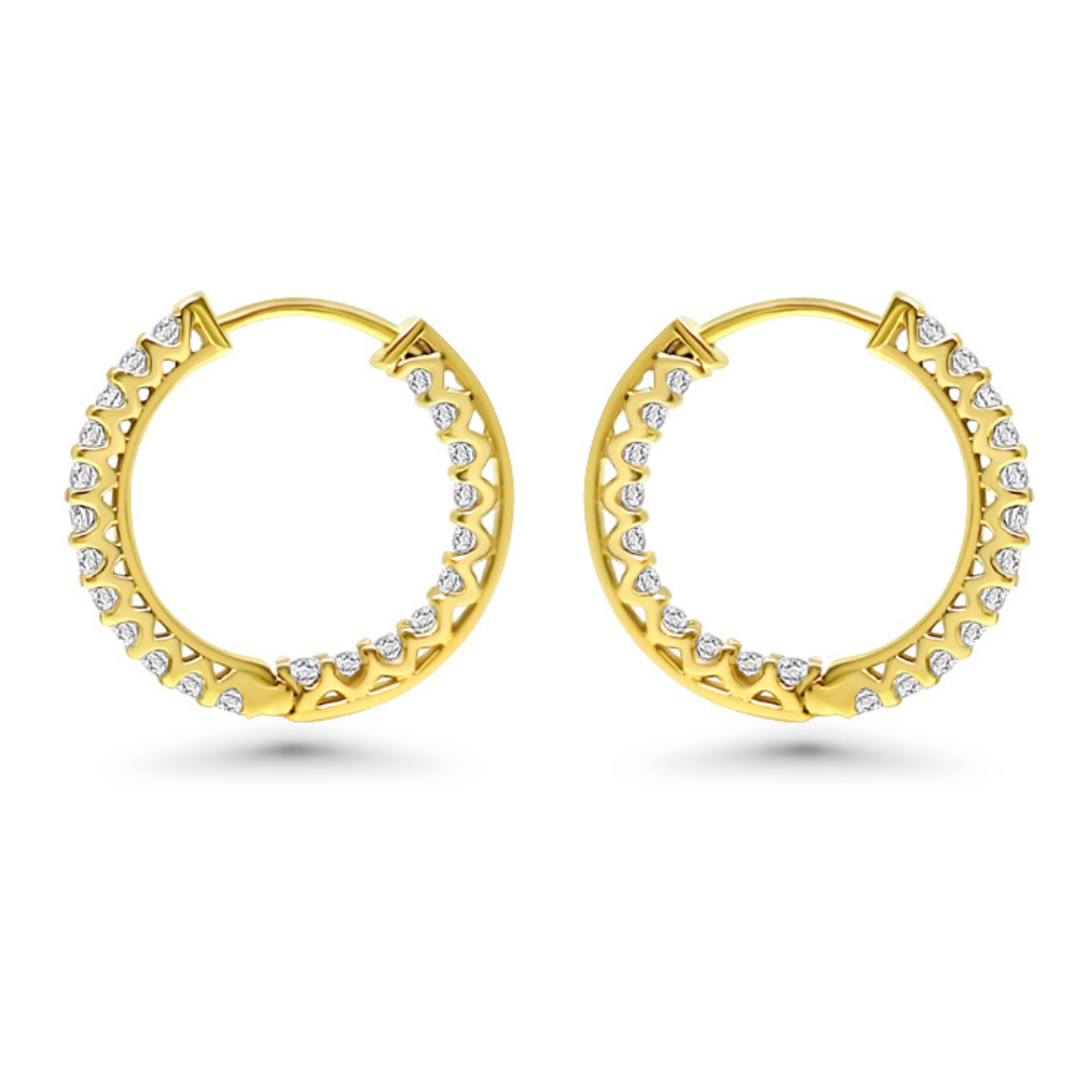 Yellow Gold & Ethical Diamond Hoop Earrings 1.00ct