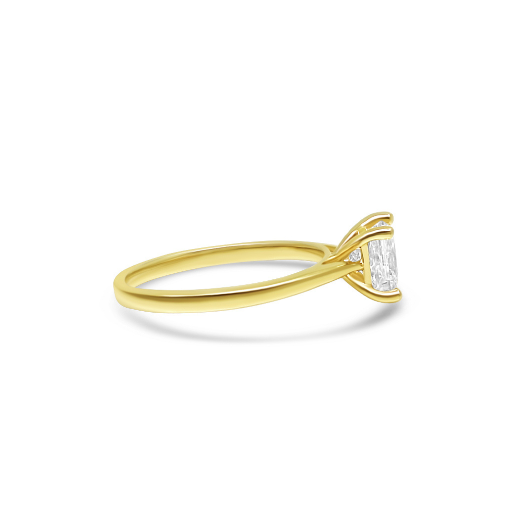 Yellow Gold & Princess Cut Ethical Diamond Ring 1.00ct