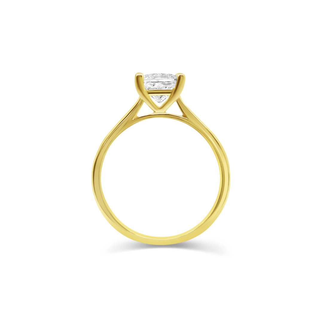 Yellow Gold & Princess Cut Ethical Diamond Ring 1.00ct