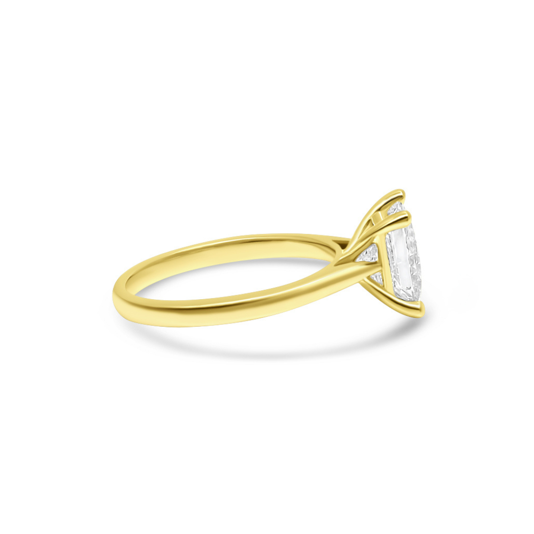 Yellow Gold & Princess Cut Ethical Diamond Ring 1.90ct