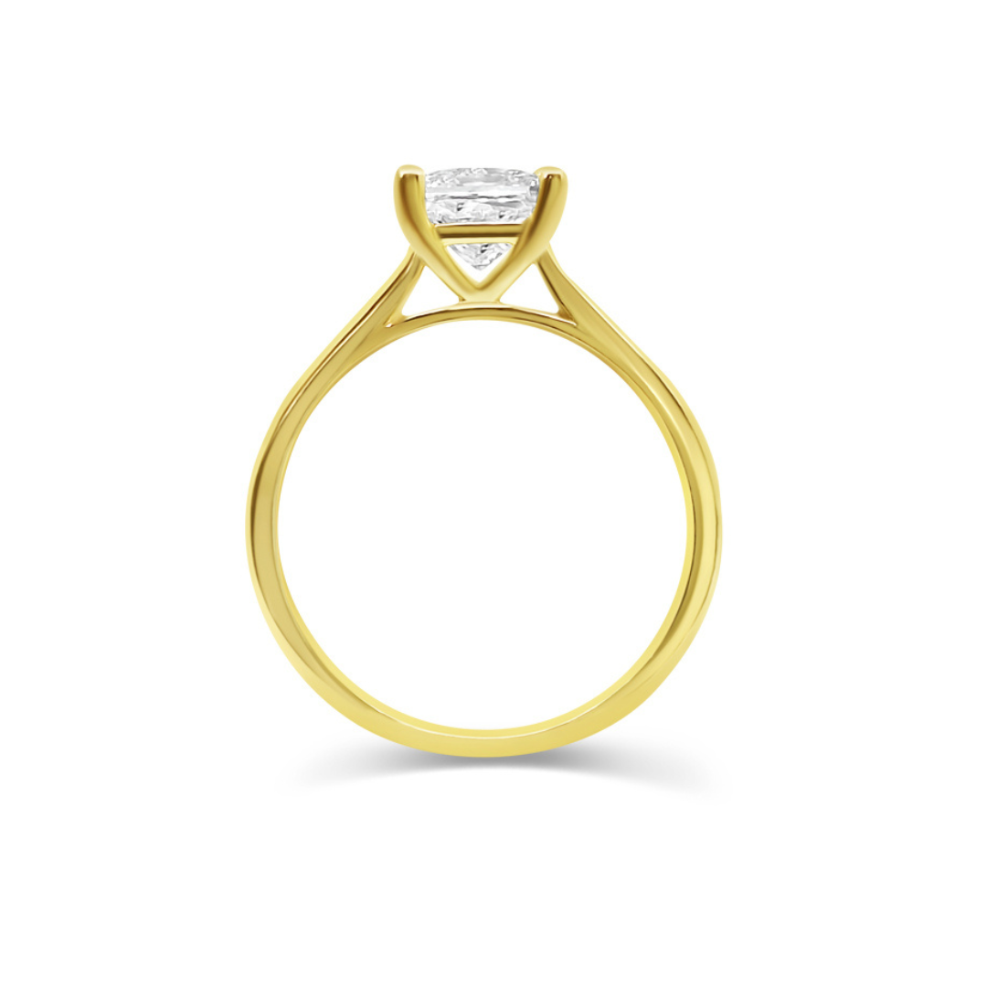 Yellow Gold & Princess Cut Ethical Diamond Ring 1.90ct