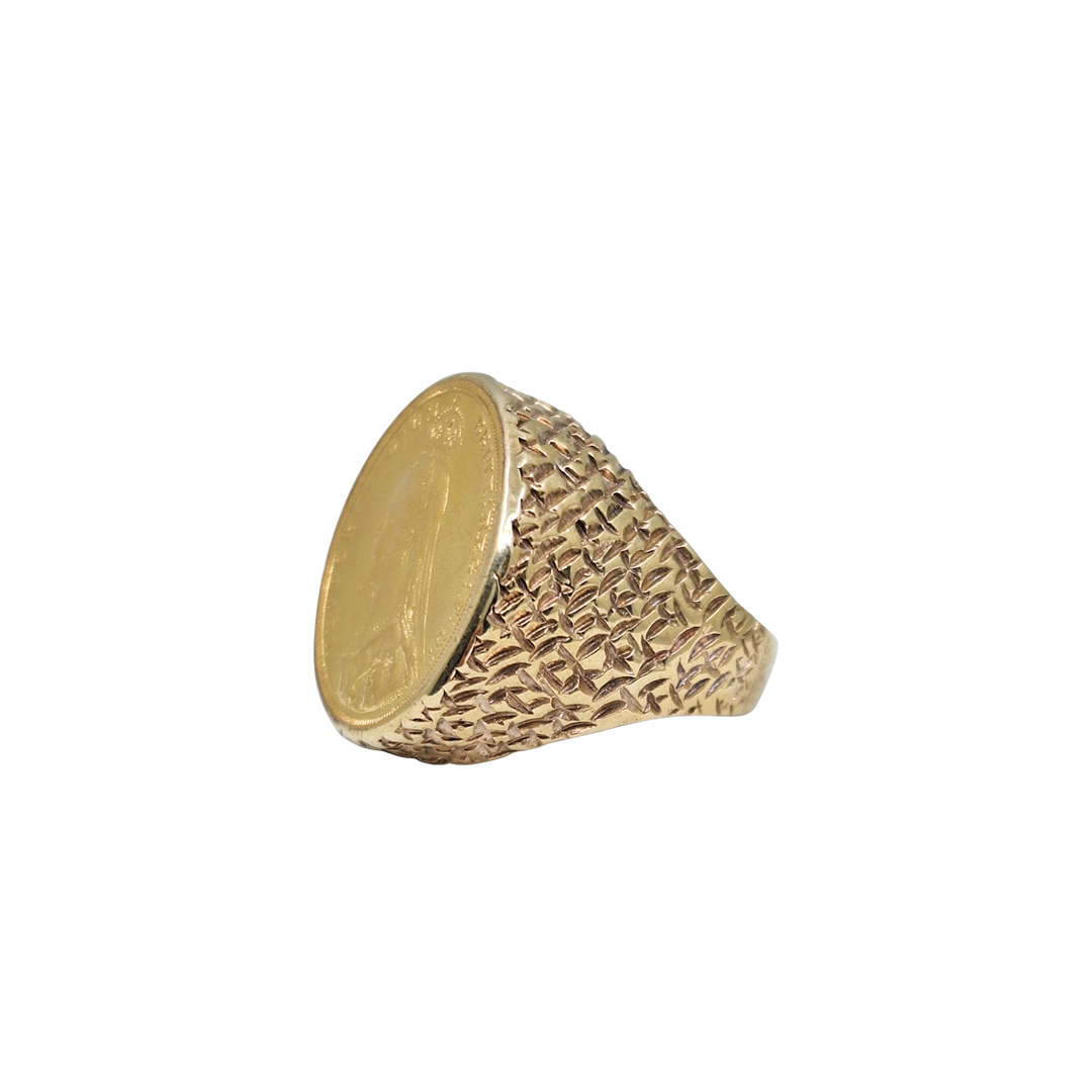 9ct Yellow Gold Full Sovereign Ring