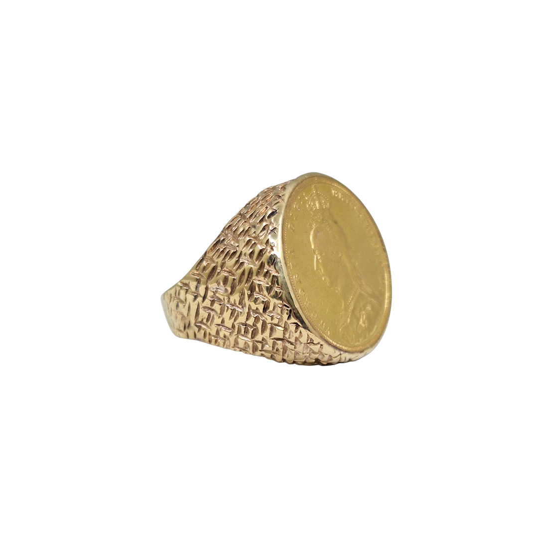 9ct Yellow Gold Full Sovereign Ring