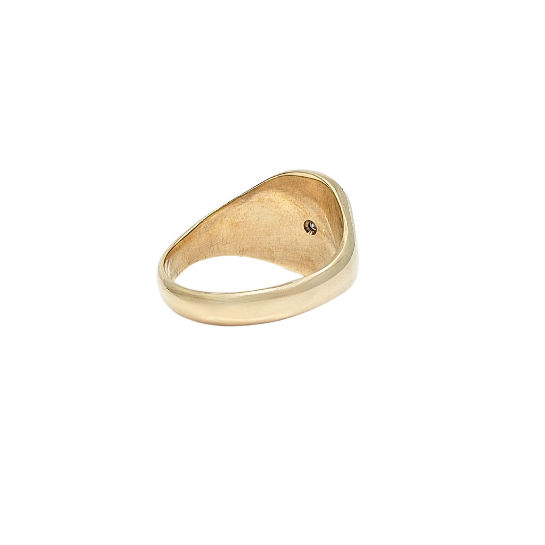 9ct Yellow Gold Diamond Set Signet Ring