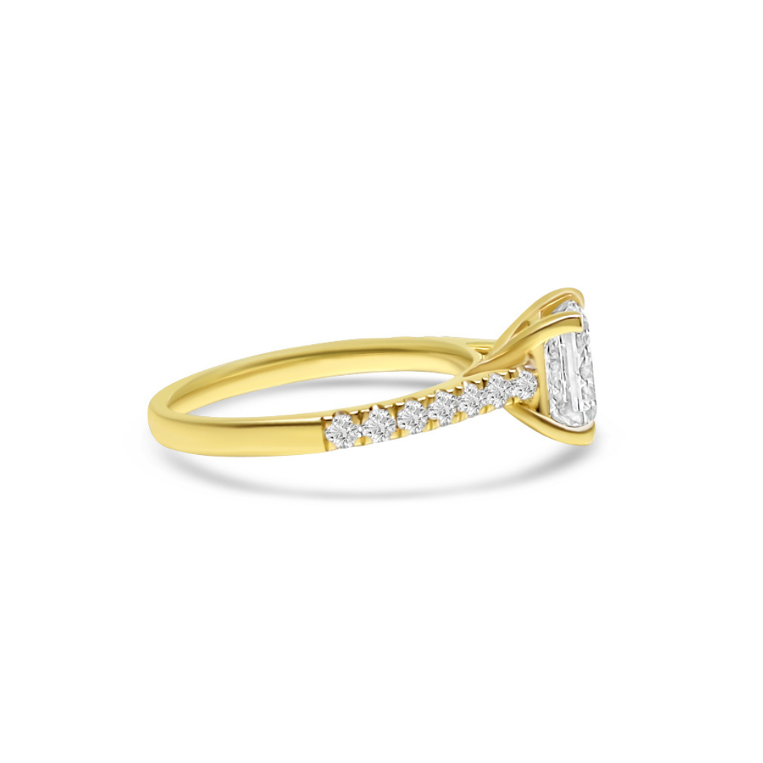 Yellow Gold & Princess Cut Ethical Diamond Ring 1.75ct