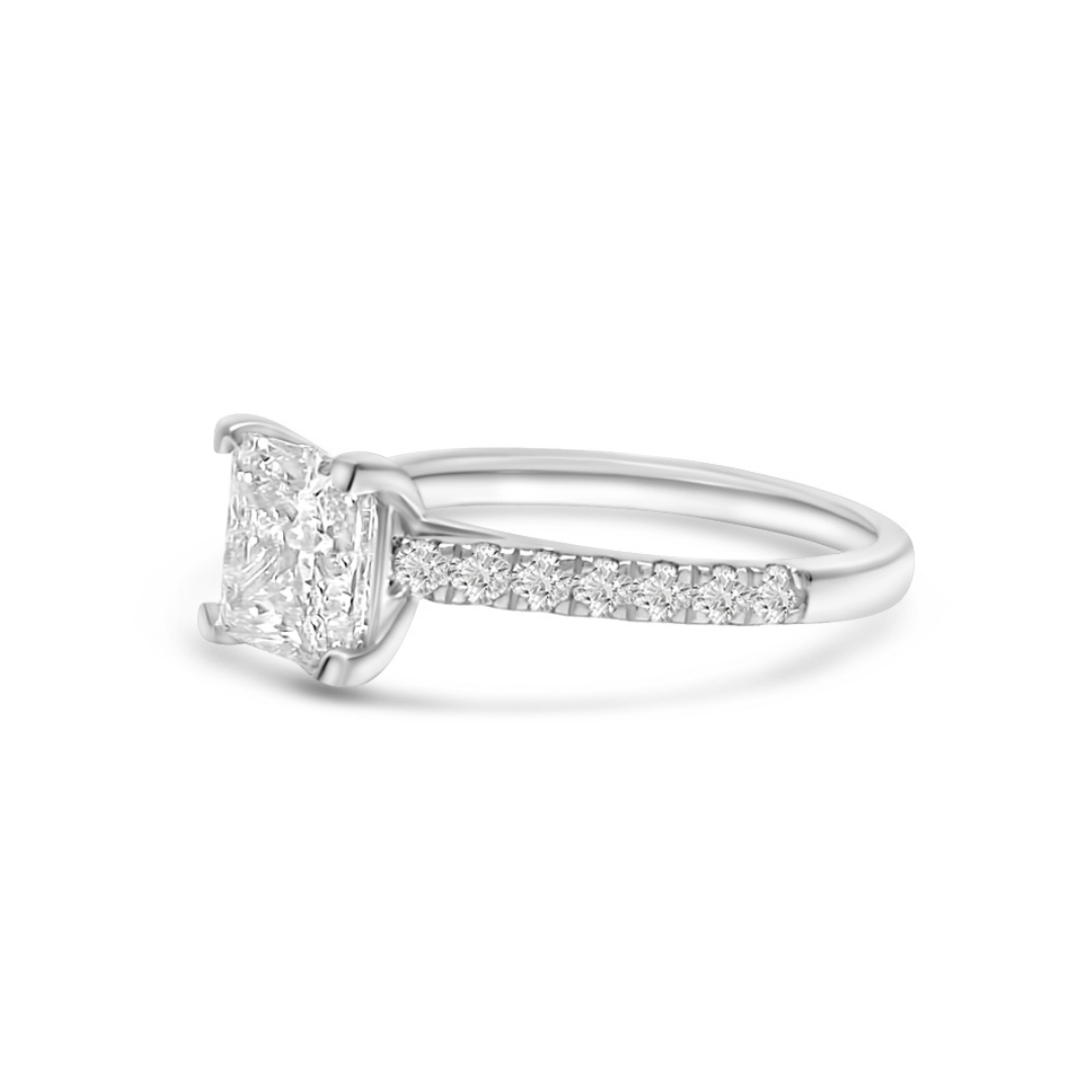 White Gold & Princess Cut Ethical Diamond Ring 2.00ct