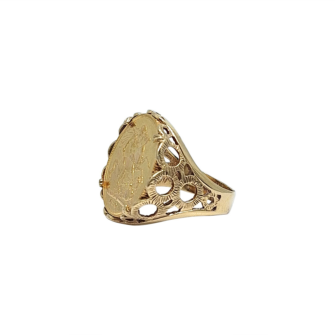 9ct Yellow Gold Full Sovereign Ring