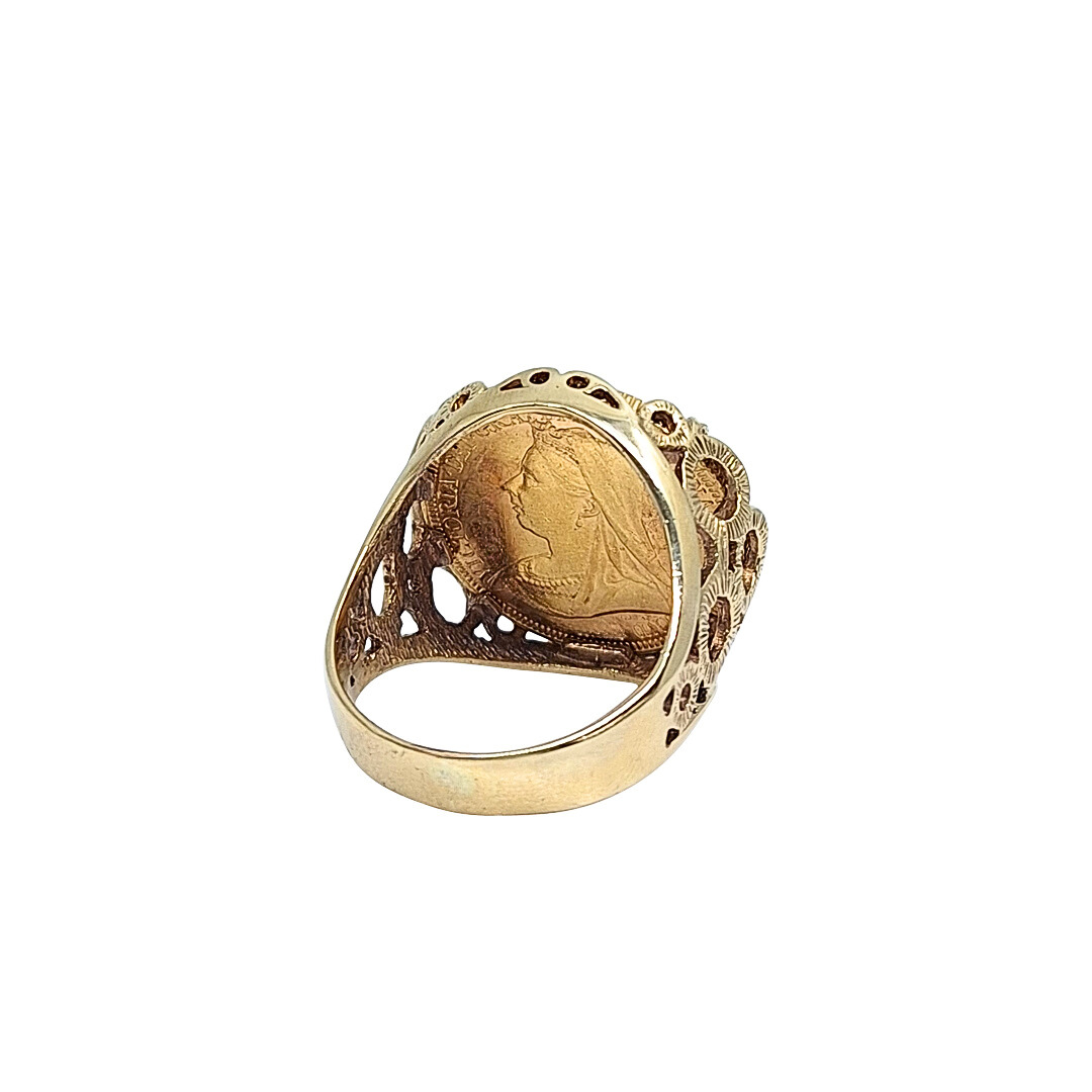 9ct Yellow Gold Full Sovereign Ring