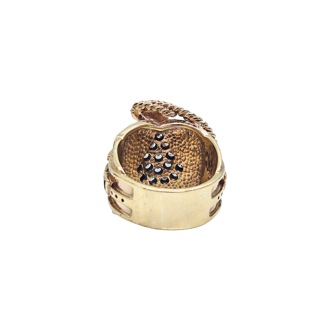 9ct Yellow Gold Cubic Zirconia Saddle Ring