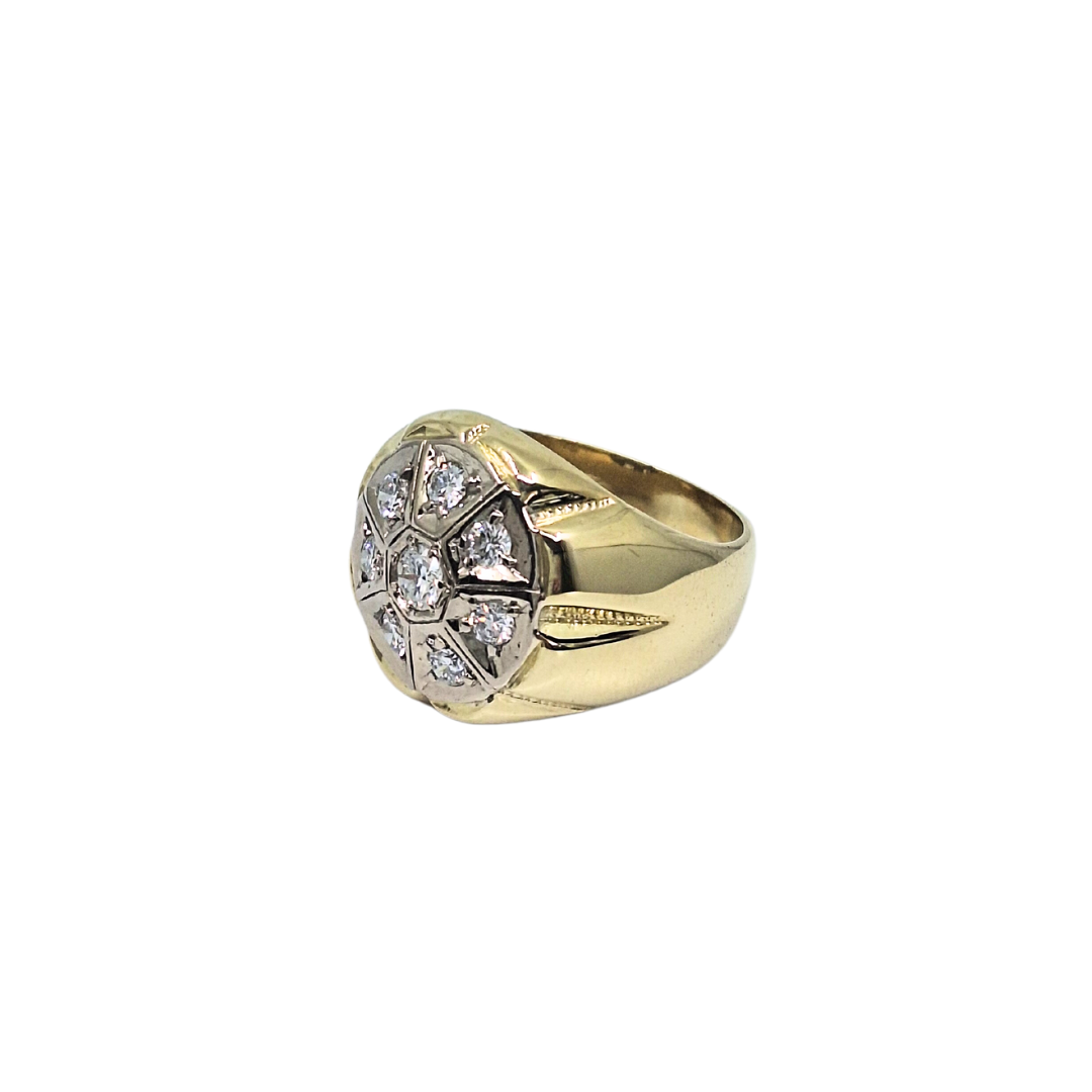 9ct Yellow Gold Diamond Gents Signet Ring