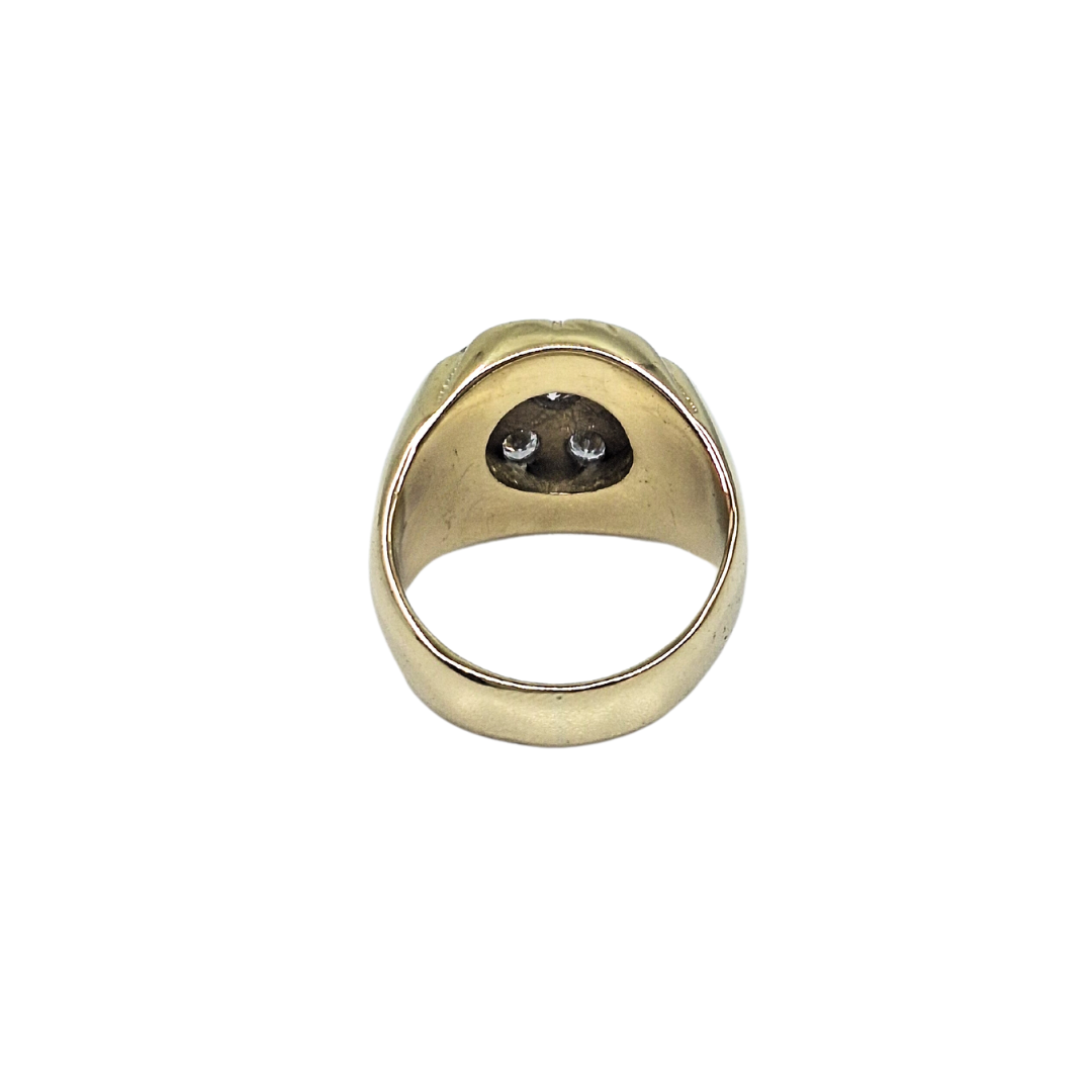 9ct Yellow Gold Diamond Gents Signet Ring