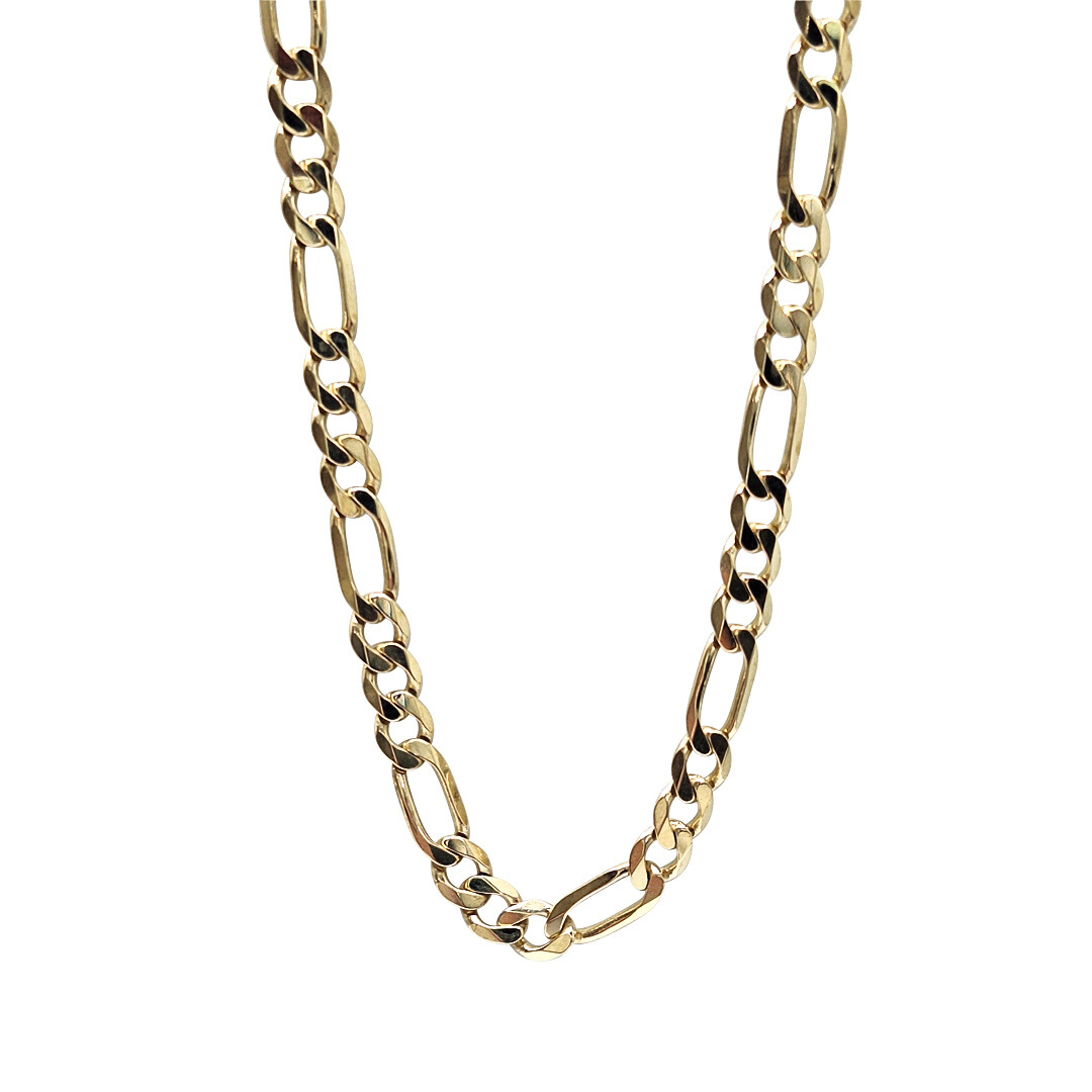 9ct Yellow Gold Figaro Chain 23"